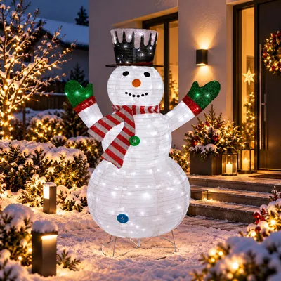 Immagine prodotto di Pupazzo di neve XXL LED / Babbo Natale 180CM 200 LED IP44 per esterni