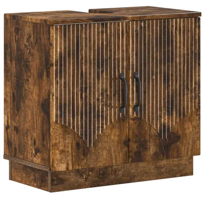 Immagine prodotto di vidaXL Mobiletto lavabo HOORN, effetto legno rovere fumé, 59,5 x 31,5 x 56 cm