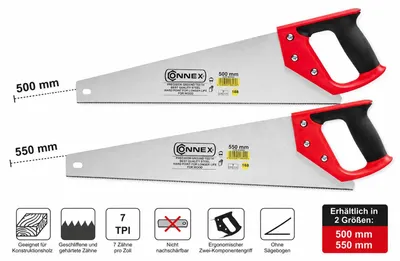 Obrázok produktu pre Ručná píla Connex s 2-komponentnou rukoväťou, 500 mm, COX808850