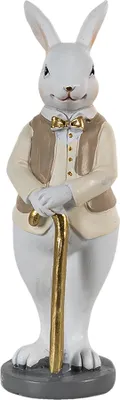 Immagine prodotto di Clayre & Eef Figurina Coniglio 5x5x15 cm Beige Bianco Poliresina