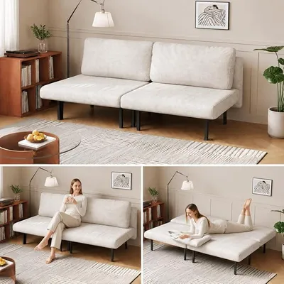 Image de Canapé-lit de 180 cm pour petits espaces – canapé-lit gain de place, pliable et convertible, idéal comme couchage d'appoint pour les invités dans un appartement
