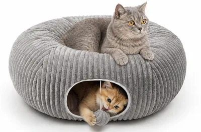 Produktbild von Katzen Tunnel Bett Katzenhöhle Kuschelbett Katzenhaus Höhle Spielzeug Indoor
