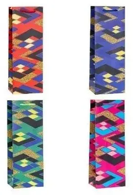 Zdjęcie produktu dla Torebka ozdobna na butelkę 12x36x9cm mix ROZETTE