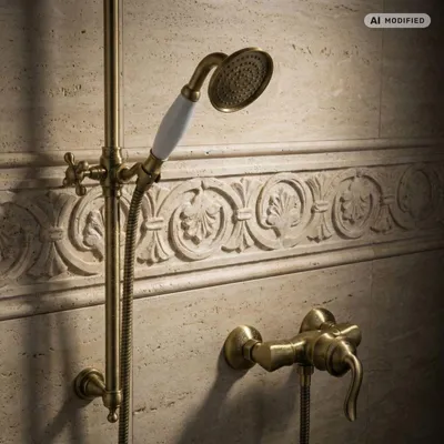 Produktbild von PaulGurkes Bronze Retro Duschset Aufputz Duscharmatur Antik