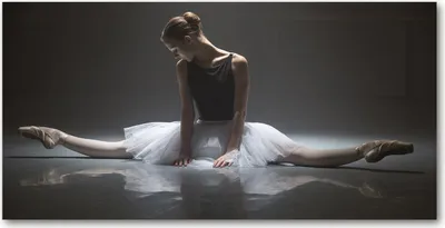 Produktbild von Tulup® Glas-Bild - 100x50 -Wandkunst - Wandbild hinter gehärtetem Sicherheitsglas  - Menschen - Ballerina - Schwarz