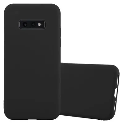 A black phone case is shown from the back, with a second case partially visible behind it.