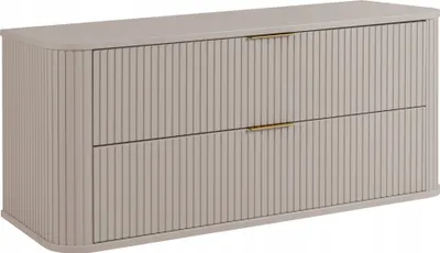 Produktbild von RODAN | Badmöbel Set - 120,4 cm - 2-teilig - Beige - Hochwertige MDF Fronten - Badezimmermöbel - Hochschrank - Waschbeckenunterschränke