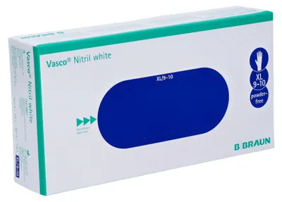 Produktbild von B. Braun Vasco® Nitril white Einmalhandschuhe | Karton (10 Packungen)