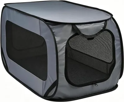 Immagine prodotto di Trasportino per cani - Trasportino per animali domestici - Trasporto sicuro - Pieghevole e traspirante - 45 x 40 x 5 cm - Nero