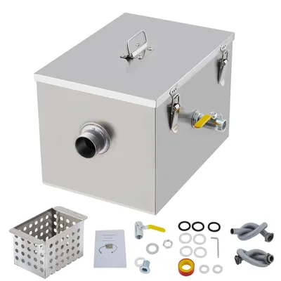 Fettabscheider Edelstahl, 4 GPM, 3 Filterstufen, 3,6 kg