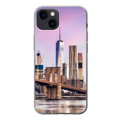 Produktbild von MuchoWow® Handyhülle Schutzhülle Hülle für iPhone 13 Brooklyn Bridge und die New Yorker Skyline Silikon Softcase Handy Hülle - Karteninhaber