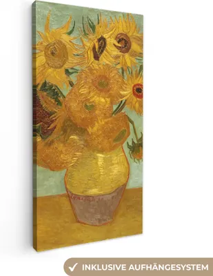 Obrázek produktu pro OneMillionCanvasses® - Plátno - Slunečnice - Vincent van Gogh, nástěnná malba, nástěnné dekorace obrazy obývací pokoj, 20x40cm