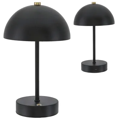 Produktbild von LED Leuchte 'Oslo' schwarz USB 16 LEDs Eisen Ø15x25,5cm 3 Weißtöne Li-ion Akku 50cm Ladekabel stufenlos dimmbar Tischeuchte Kugel-Lampenschirm