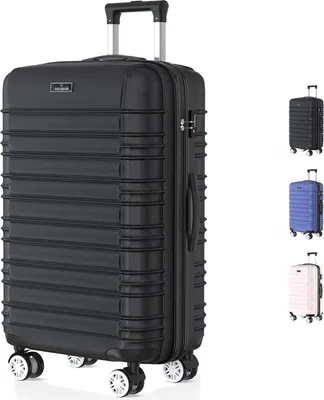 Image de Voyagoux® AVALON - Valise de voyage à main - 39L - Trolleys - Valise à roulettes - Noir - Serrure TSA