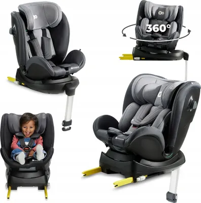 Produktbild von Kinderkraft XRIDER i-Size - Kindersitz 40-125 cm - 360° drehbar - RWF bis 105 cm - ISOFIX und Stützbein - Memory-Schaum - SPS+ - Grau