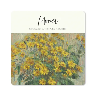 Produktbild von MuchoWow® Mauspad Mousepad Gemälde - Topinamburblüten - Monet 20x20 cm - Mousepads - Maus Mat - Pad - Mausunterlage - Desk Mat - Bureauartikeln