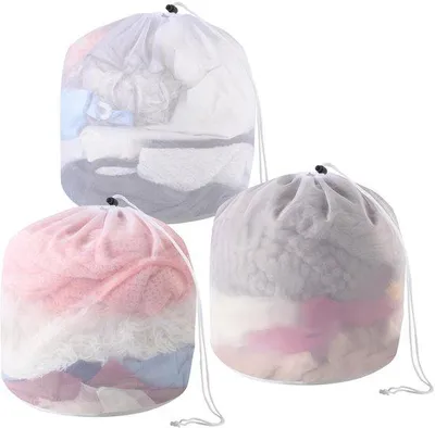 Imagen del producto de Uniqoos® - Juego de 3 bolsas de lavado finas, de 30 x 40 cm, fabricadas en poliéster resistente, reutilizables: protección para prendas delicadas en la lavadora
