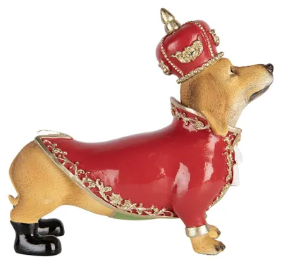 Produktbild von Clayre & Eef Weihnachtsdekorationsfigur Hund 22x10x19 cm Braun Kunststoff