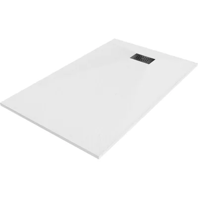 Zdjęcie produktu dla Mexen Hugo brodzik prostokątny SMC 140 x 90 cm, biały, maskownica czarna - 42109014-B