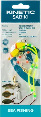 Produktbild von Kinetic Sabiki Tournament Spin&Turn #1 Pink/ Yellow Plattfisch Scholle Flunder Vorfach Rig system