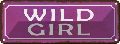 Image de vianmo Plaque en tôle 10x27 cm Wild Girl