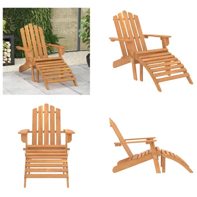 Produktbild von vidaXL Adirondack Gartenstuhl mit Fußstütze Massivholz Akazie - Gartenstuhl - Gartenstühle - Holz-Gartenstuhl - Holz-Gartenstühle