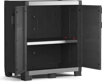 Image de Keter Armoire de rangement basse Garage XL Noir et argent 99 cm