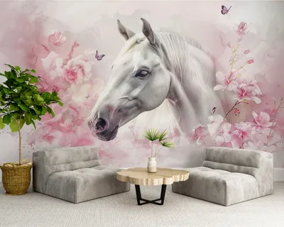 Obrázok produktu pre DECO WALLS Tapeta do detskej izby Biely kôň - výnimočná odolnosť XXL 148x220 cm