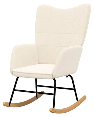 Produktbild von Schaukelstuhl, Schaukelstuhl, Relaxsessel, Creme, Sherpa-Stoff
