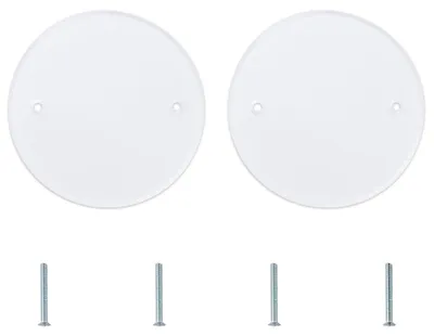 Productafbeelding van 2 Stuks Metalen Plafondafdekkingsplaten - Witte Ronde Bedekking voor Rookmelder