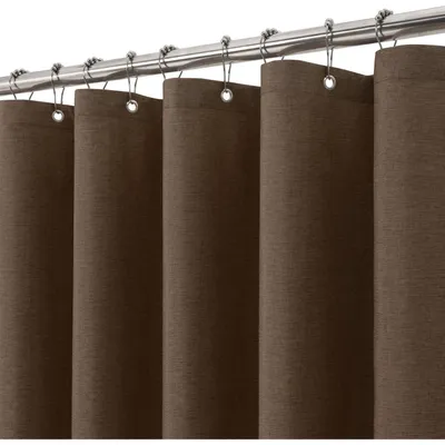 Produktbild von Duschvorhang Leinen mit Metallringen 152 x 214 cm Braun Wasserdicht Anti Schimmel Set