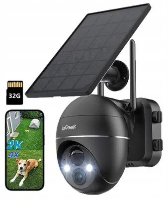 Produktbild von ieGeek Solar IP Kamera Außen 3MP PTZ WLAN 360° mit 32GB