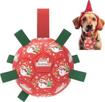 Image de Jouet interactif pour chien, idéal pour Noël, de couleur rouge