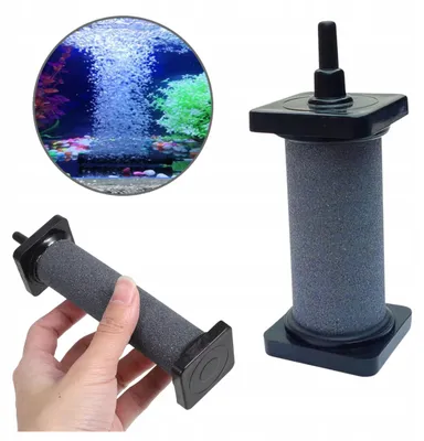 Produktbild von Aquarium Ausströmerstein Säule 3x8 cm für Luftpumpe, für Schlauch 4/6 mm, grau, gleichmäßige Sauerstoffversorgung im Aquarium