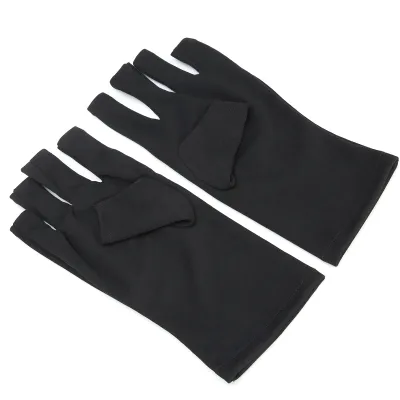 Productafbeelding van 1 paar handschoenen met UV-bescherming voor nagelkunst, LED-lamp voor nagelstyling, beschermende handschoenen voor de huid tijdens nagelstyling (zwart)