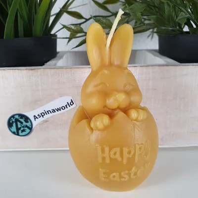 Produktbild von Bienenwachskerze Osterhase im Ei 10 cm