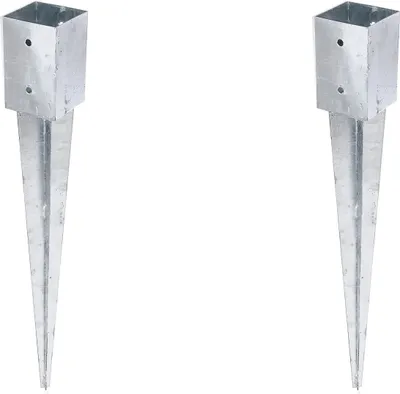 Produktbild von Alberts 2 x Einschlag-Bodenhülse für Vierkantholzpfosten, 91 x 91 mm, Länge 750 mm, feuerverzinkt, zum Einbetonieren