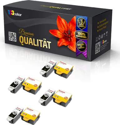 Produktbild von 8x Kompatible Tintenpatronen für Kodak Easyshare5000 Series Easyshare5100 Easyshare5300 Easyshare5500 Easyshare6150 8955916 NO 10 8955916 NO10 BK C M Y - Office Quantum Serie