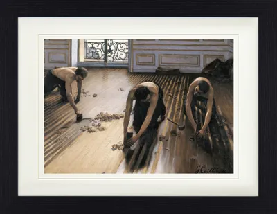 Produktbild von Gustave Caillebotte Gerahmtes Bild Mit Edlem Passepartout | Wand-Bilder | Im Bilderrahmen - Die Parkettschleifer, 1875 (30 x 40 cm)