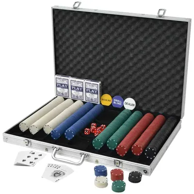 Zdjęcie produktu dla VidaXL 80181, Zestaw do gry w pokera, Plastik, Aluminium, Dorosły, Każda płeć, Wielobarwny