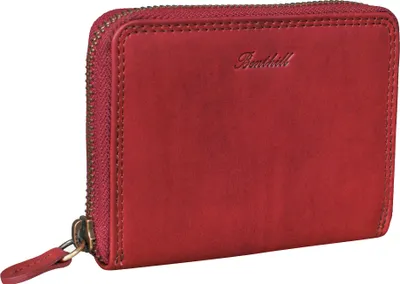 Produktbild von Benthill Kleine Geldbörse Leder | Mini Geldbeutel Damen mit RFID Schutz | Portmonee Slim mit Reißverschluss | Flaches Portemonnaie mit 6 Kartenfächer