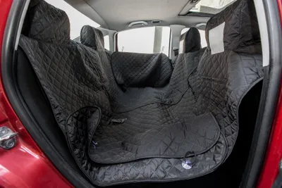 Obrázek produktu pro Potah na autosedačku pro psy, lehátka do auta, deka do auta, potah do auta, potah, pelíšky pro psy, lehátka, se suchým zipem a bočnicemi 220 cm černý
