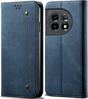 Produktbild von OnePlus 11R Hülle, Leder Brieftasche Flip Bookstyle Schutzhülle mit Standfunktion für OnePlus 11R Blau