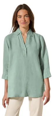 Immagine prodotto di Camicia lunga in lino, colore verde ghiaccio, modello solido