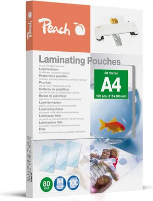 Obrázok produktu pre Peach PP580-02, Priehľadná, Lesklý, A4, 0,8 mm, 100 kusov