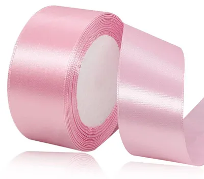 Satijnen lint roze, 40 mm breit, 22 m lang, 100% Polyester