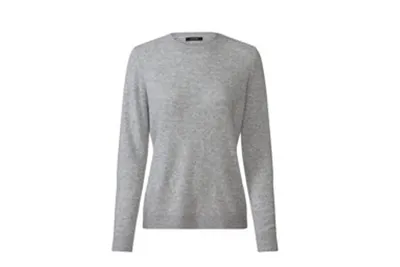 Produktbild von Esmara Damen Kaschmir Pullover 100% Kaschmir Rundhals Größe: S, Hellgrau