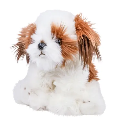 Produktbild von Plüschtier Hund Shih Tzu 28 cm sitzend weiss/braun