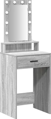 Produktbild von Möbel Schminktisch mit LED-Lichtern in Grau Sonoma, 50x41x140 cm - Schminktische 865159