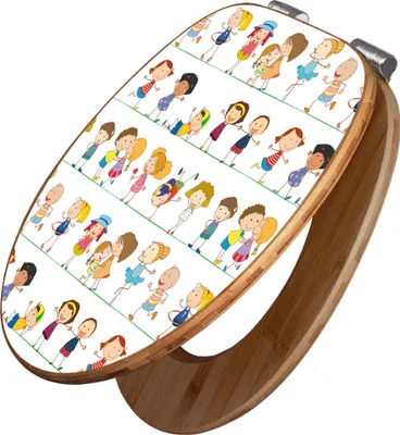 Produktbild von banjado Design WC Sitz Bambus Absenkautomatik -Kinder - Toilettendeckel mit Absenkautomatik Holz/hochwertiger Bambus Klodeckel/WC-Sitz für alle gängigen Toiletten [TDB2 10882]